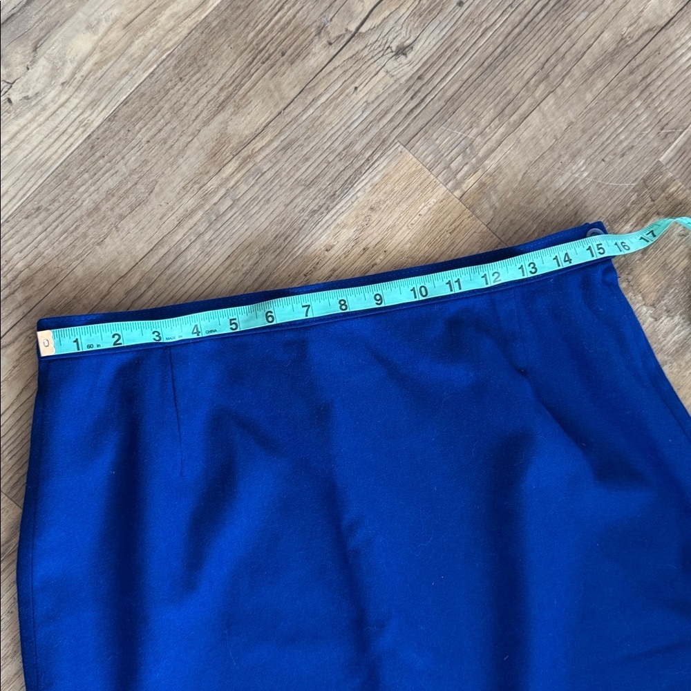 Vintage Pendleton Wool Blue Midi Pencil Skirt Size 14 - Picture 10 of 11